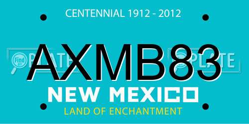 AXMB83 New Mexico License Plate