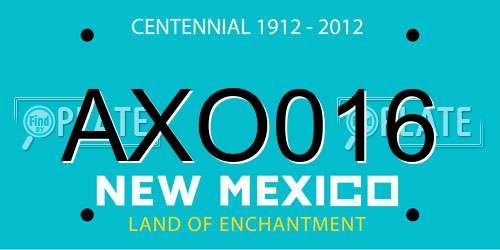 AXO016 New Mexico License Plate