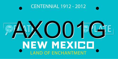 AXO01G New Mexico License Plate