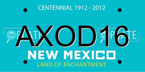 AXOD16 New Mexico License Plate