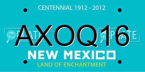 AXOQ16 New Mexico License Plate