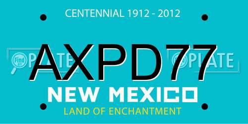 AXPD77 New Mexico License Plate