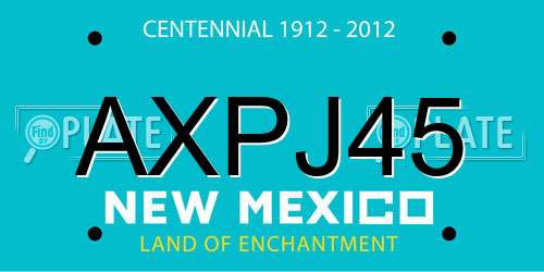AXPJ45 New Mexico License Plate
