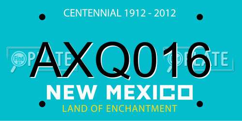 AXQ016 New Mexico License Plate