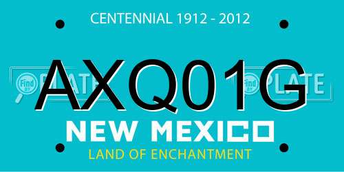 AXQ01G New Mexico License Plate