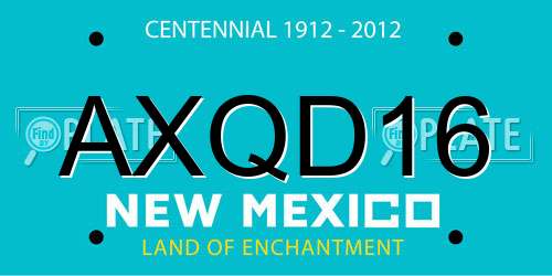 AXQD16 New Mexico License Plate