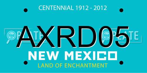 AXRD05 New Mexico License Plate