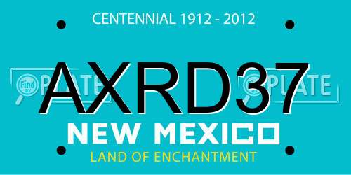 AXRD37 New Mexico License Plate