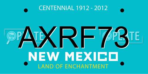 AXRF73 New Mexico License Plate