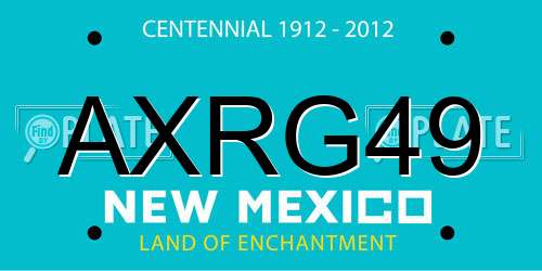 AXRG49 New Mexico License Plate