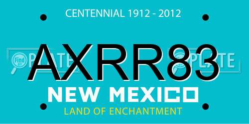 AXRR83 New Mexico License Plate