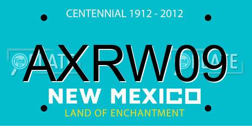 AXRW09 New Mexico License Plate