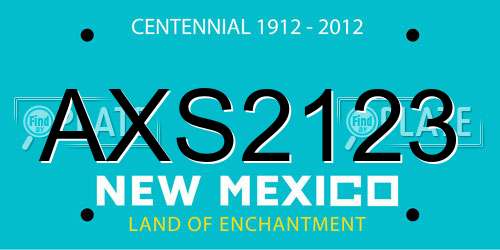 AXS2123 New Mexico License Plate