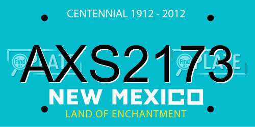 AXS2173 New Mexico License Plate