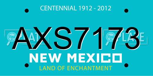 AXS7173 New Mexico License Plate