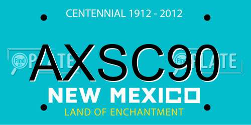 AXSC90 New Mexico License Plate