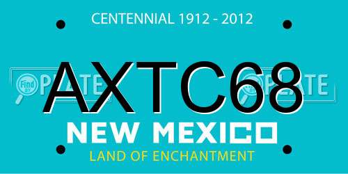 AXTC68 New Mexico License Plate