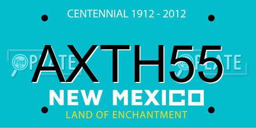 AXTH55 New Mexico License Plate
