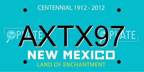AXTX97 New Mexico License Plate