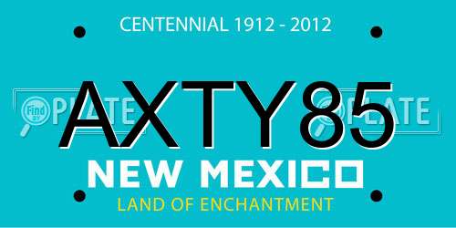 AXTY85 New Mexico License Plate