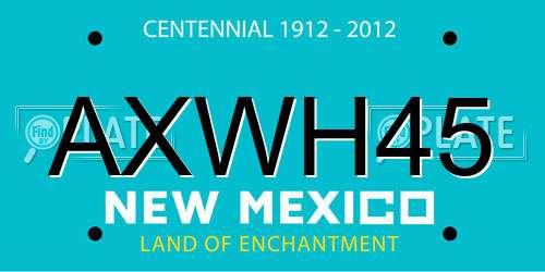 AXWH45 New Mexico License Plate
