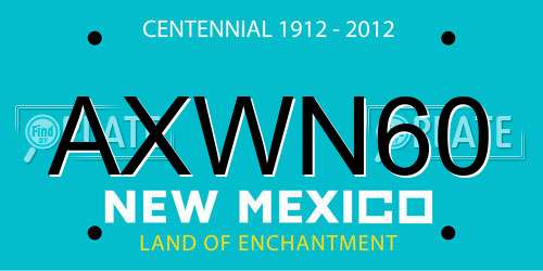 AXWN60 New Mexico License Plate