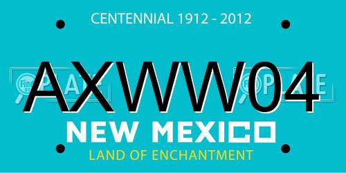 AXWW04 New Mexico License Plate