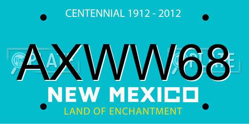 AXWW68 New Mexico License Plate