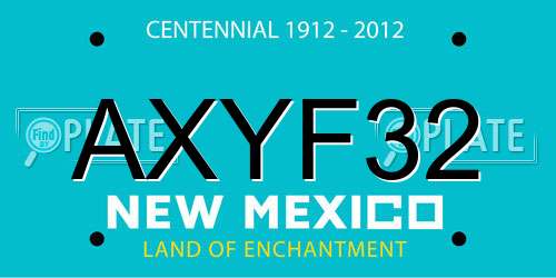 AXYF32 New Mexico License Plate