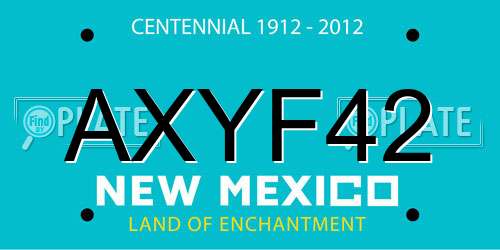 AXYF42 New Mexico License Plate