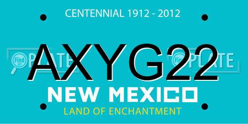 AXYG22 New Mexico License Plate