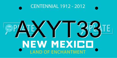 AXYT33 New Mexico License Plate