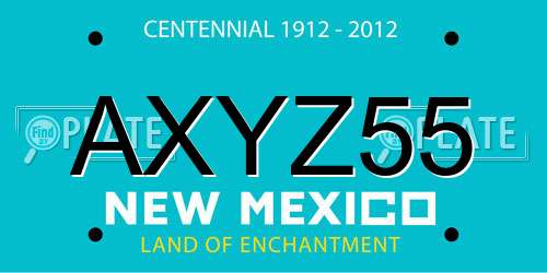 AXYZ55 New Mexico License Plate