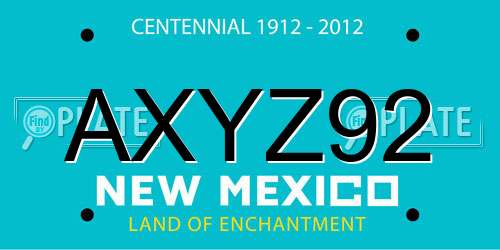 AXYZ92 New Mexico License Plate