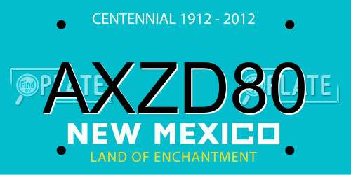 AXZD80 New Mexico License Plate