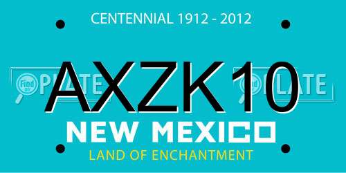 AXZK10 New Mexico License Plate