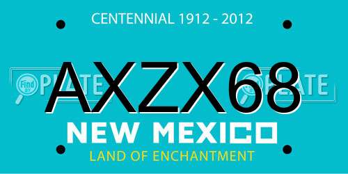 AXZX68 New Mexico License Plate