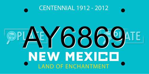AY6869 New Mexico License Plate