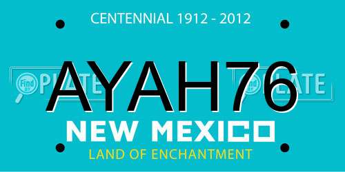 AYAH76 New Mexico License Plate