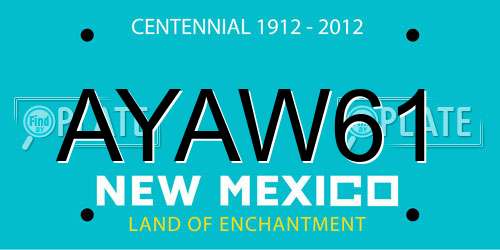AYAW61 New Mexico License Plate