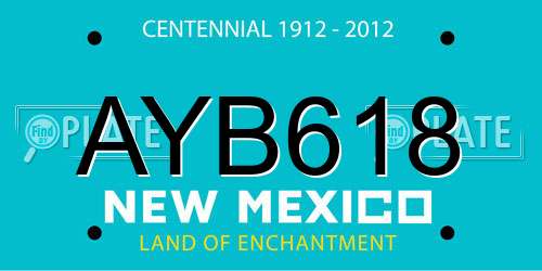AYB618 New Mexico License Plate