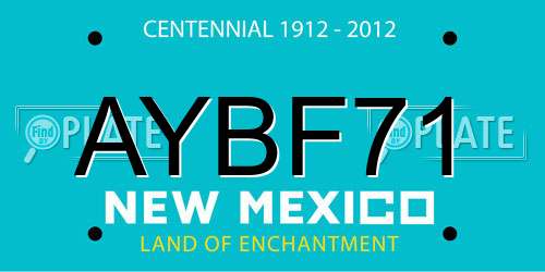 AYBF71 New Mexico License Plate