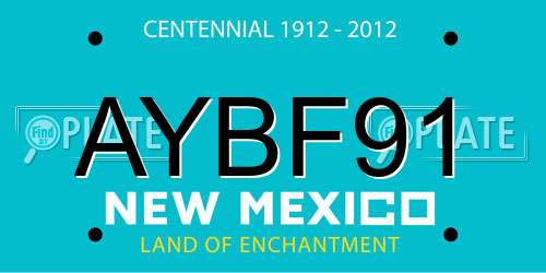 AYBF91 New Mexico License Plate