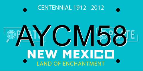 AYCM58 New Mexico License Plate