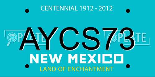 AYCS73 New Mexico License Plate