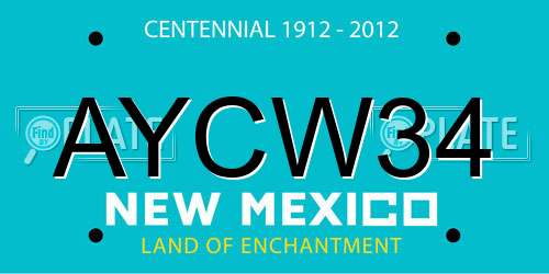 AYCW34 New Mexico License Plate