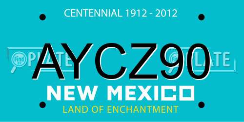 AYCZ90 New Mexico License Plate
