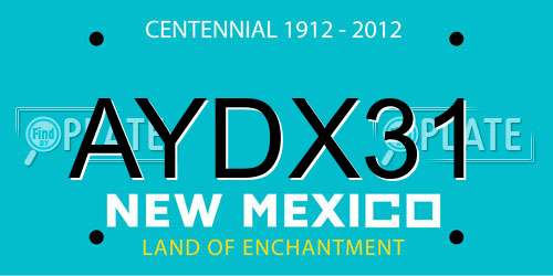 AYDX31 New Mexico License Plate