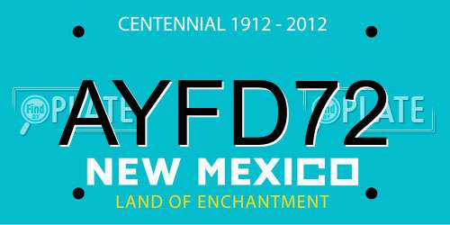AYFD72 New Mexico License Plate