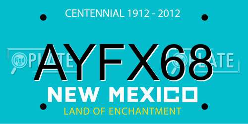 AYFX68 New Mexico License Plate